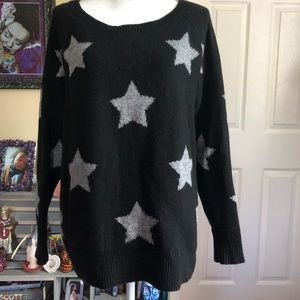 NWOT Torrid black and silver star sweater